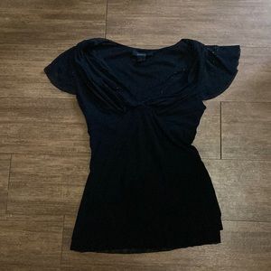 CLOSET CLEAR OUT SALE - Express XS black sparkle sheer party top